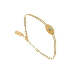 Bracelet Ovale Amazonite (plaqué Or)