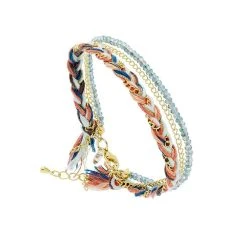 Bracelet 3 Tours Tresse (corail