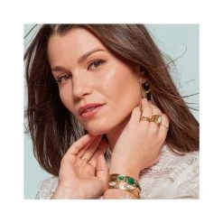 Earjacket XL Cercle Torsadé Labradorite (plaqué Or) -Jollia Soldes Magasin bracelet bague 2 3