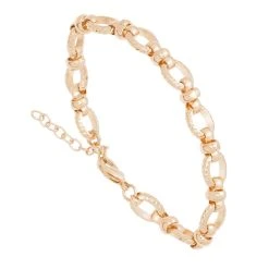 Bracelet Chaîne Et Maillons Vrillés (plaqué Or)