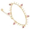 Bracelet Pampilles Dorées Et Pierre (tourmaline) -Jollia Soldes Magasin bracelet chaine pampille pierre rose