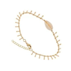 Bracelet Coquillage Et Pampilles (plaqué Or)