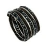 Bracelet 5 Tours Cristaux (bleu Nuit) -Jollia Soldes Magasin bracelet cristaux noir argent 1