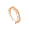 Bracelet Double Chaîne Et Pastilles (corail) -Jollia Soldes Magasin bracelet double dore corail