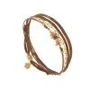 Bracelet Multi-rangs Maillons Et éclats (marron) -Jollia Soldes Magasin bracelet eclats marron by garance