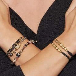 Bracelet élastique Pierre Vintage (vert/rouge) -Jollia Soldes Magasin bracelet elastique pierre by garance