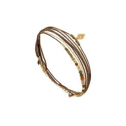 Bracelet Multi-tours étoile Marron (doré)