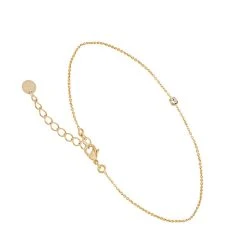 Bracelet Fin Et Strass Cristal (plaqué Or)