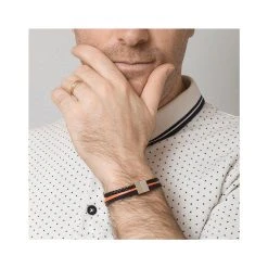 Bracelet Multirangs Cuir Pour Homme (noir/rouge/bleu/beige) -Jollia Soldes Magasin bracelet homme tressee rouge noir floweforzoe 1