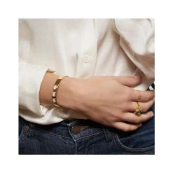 Bracelet Jonc Nacre (plaqué Or) -Jollia Soldes Magasin bracelet jonc dore nacre