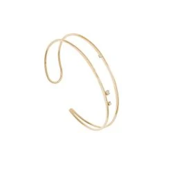 Bracelet Jonc Double Et Lisse (Swarovski Blanc)