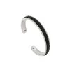 Bracelet Jonc Fin Tressé Noir (plaqué Argent) -Jollia Soldes Magasin bracelet jonc fin tresse noir