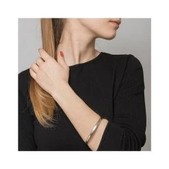 Bracelet Jonc Lisse Argent Vieilli (argenté) -Jollia Soldes Magasin bracelet jonc lisse argent