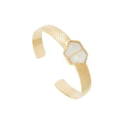 Bracelet Jonc Hexagone (pierre De Lune)