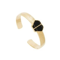 Bracelet Jonc Hexagone (onyx Texturé)