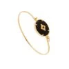 Bracelet Jonc Ovale Onyx (plaqué Or) -Jollia Soldes Magasin bracelet jonc pierre onyx ponti