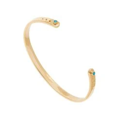 Bracelet Jonc Néfertiti (bleu & Plaqué Or)