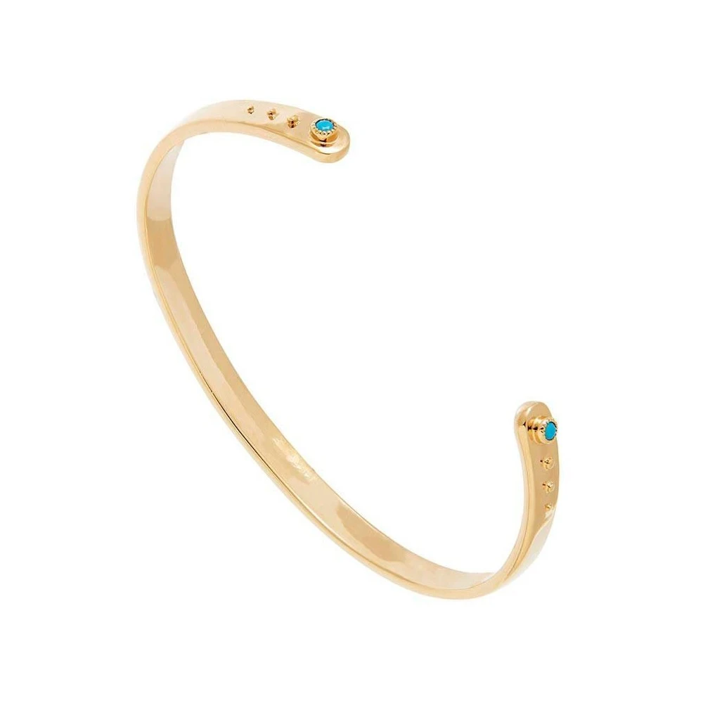 Bracelet Jonc Néfertiti (bleu & Plaqué Or) 3 Bracelet Jonc Néfertiti (bleu & Plaqué Or)