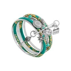 Bracelet Semainier Wax (turquoise/argenté)