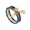 Bracelet Trio Wax (bleu) -Jollia Soldes Magasin bracelet joncs trio wax dore bleu