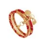 Bracelet Trio Wax (rouge) -Jollia Soldes Magasin bracelet joncs trio wax dore rouge