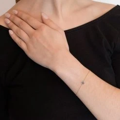 Bracelet Fin Carré (silver Night) -Jollia Soldes Magasin bracelet losange cristal