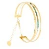 Manchette Multirangs Tressée Perles (vert) -Jollia Soldes Magasin bracelet manchette perle laeti trema 1 1