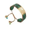 Bracelet Manchette Arlequin Tropique (vert/bleu) -Jollia Soldes Magasin bracelet manchette perle or2