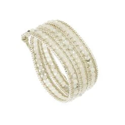 Bracelet Et Headband Multi-tours (blanc)