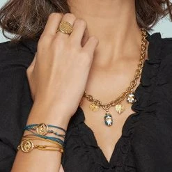 Bracelet Multi-tours Oeil (moutarde) -Jollia Soldes Magasin bracelet multi tour oeil by garance