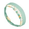 Bracelet Multi-tours Perles Plates (bleu Turquoise) -Jollia Soldes Magasin bracelet multi tours perles plate bleu by garance