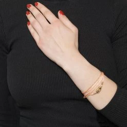 Bracelet Multi-tours Oriental (saumon) -Jollia Soldes Magasin bracelet multirang saumon