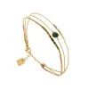 Bracelet Triple Rangs Pierre D'eau Verte (doré) -Jollia Soldes Magasin bracelet multirangs pierre vert noir dore zag2