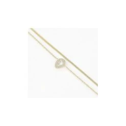 Bracelet 2 Rangs Snake Et Goutte Zircon (doré)