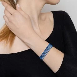 Multi-tours/sautoir Pierres Facettées (lapis Lazuli) -Jollia Soldes Magasin bracelet multitour pierre bleu