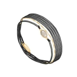 Bracelet Multitours Gourmette Et Pierre Facettée (vert)