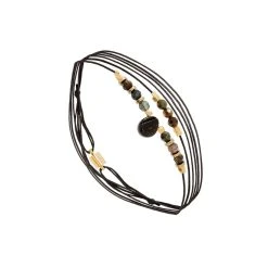 Bracelet Multitours Pierre Goutte (tourmaline Noire)