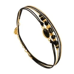 Bracelet Multi-tours Pierres (noir)