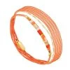 Bracelet Multi-tours Perles Plates (corail) -Jollia Soldes Magasin bracelet multitours perles plate corail by garance
