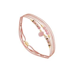 Bracelet Multitours Pierre Goutte (tourmaline Rose)