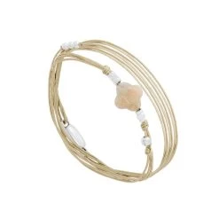 Bracelet Multitours Trèfle Gris (argenté)