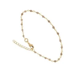 Bracelet Perles Fines Marrons (plaqué Or)