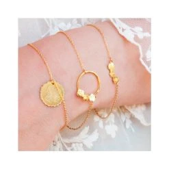 Bracelet Petites Fleurs (doré) -Jollia Soldes Magasin bracelet petite fleurs dore