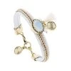 Bracelet Nappa (blanc) -Jollia Soldes Magasin bracelet pierre cuir blanc