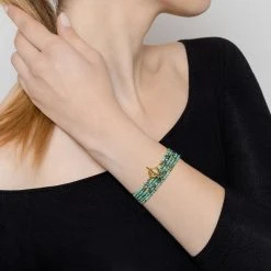 Multi-tours/sautoir Pierres Facettées (turquoise Africaine) -Jollia Soldes Magasin bracelet pierre vert multitour