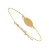 Bracelet Chaine Et Feuille (doré) -Jollia Soldes Magasin bracelet plaque feuille dore