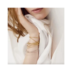 Bracelet Multi Jonc Fins Vrillés (argenté) -Jollia Soldes Magasin bracelet semainier argente bdm