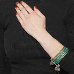 Bracelet Semainier Wax (turquoise/argenté) -Jollia Soldes Magasin bracelet semainier turquoise