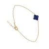 Bracelet Trèfle Bleu électrique (plaqué Or) -Jollia Soldes Magasin bracelet tre fle bleu dore 1
