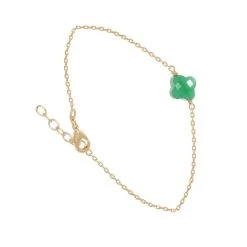 Bracelet Trèfle Vert (plaqué Or)